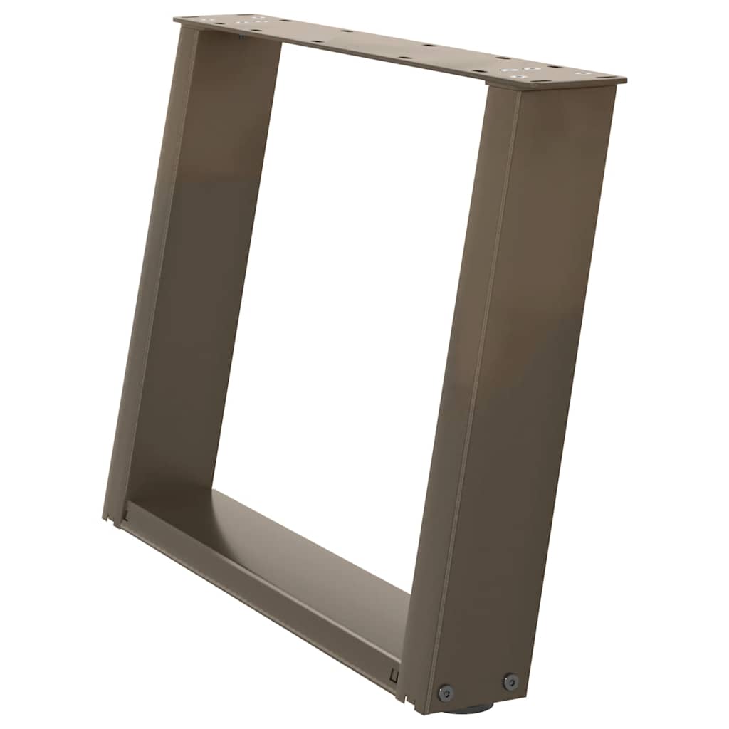 vidaXL Couchtischbeine U-Form 2 Stk. Naturstahl 60x(42-43) cm Stahl