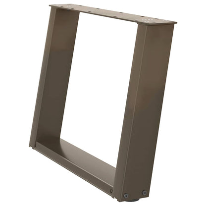 vidaXL Couchtischbeine U-Form 2 Stk. Naturstahl 60x(42-43) cm Stahl