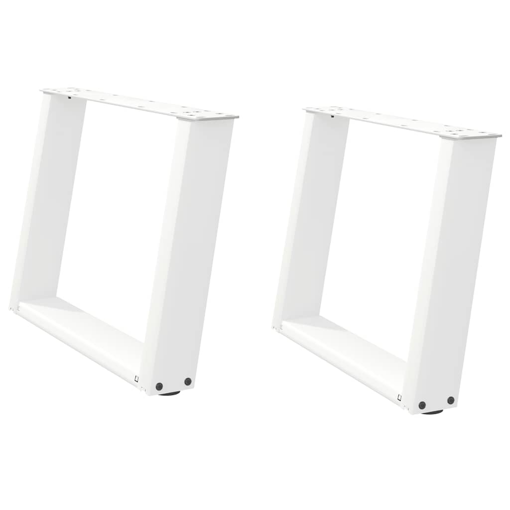 vidaXL Couchtischbeine U-Form 2 Stk. Weiß 70x(42-43) cm Stahl