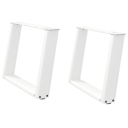 vidaXL Couchtischbeine U-Form 2 Stk. Weiß 70x(42-43) cm Stahl