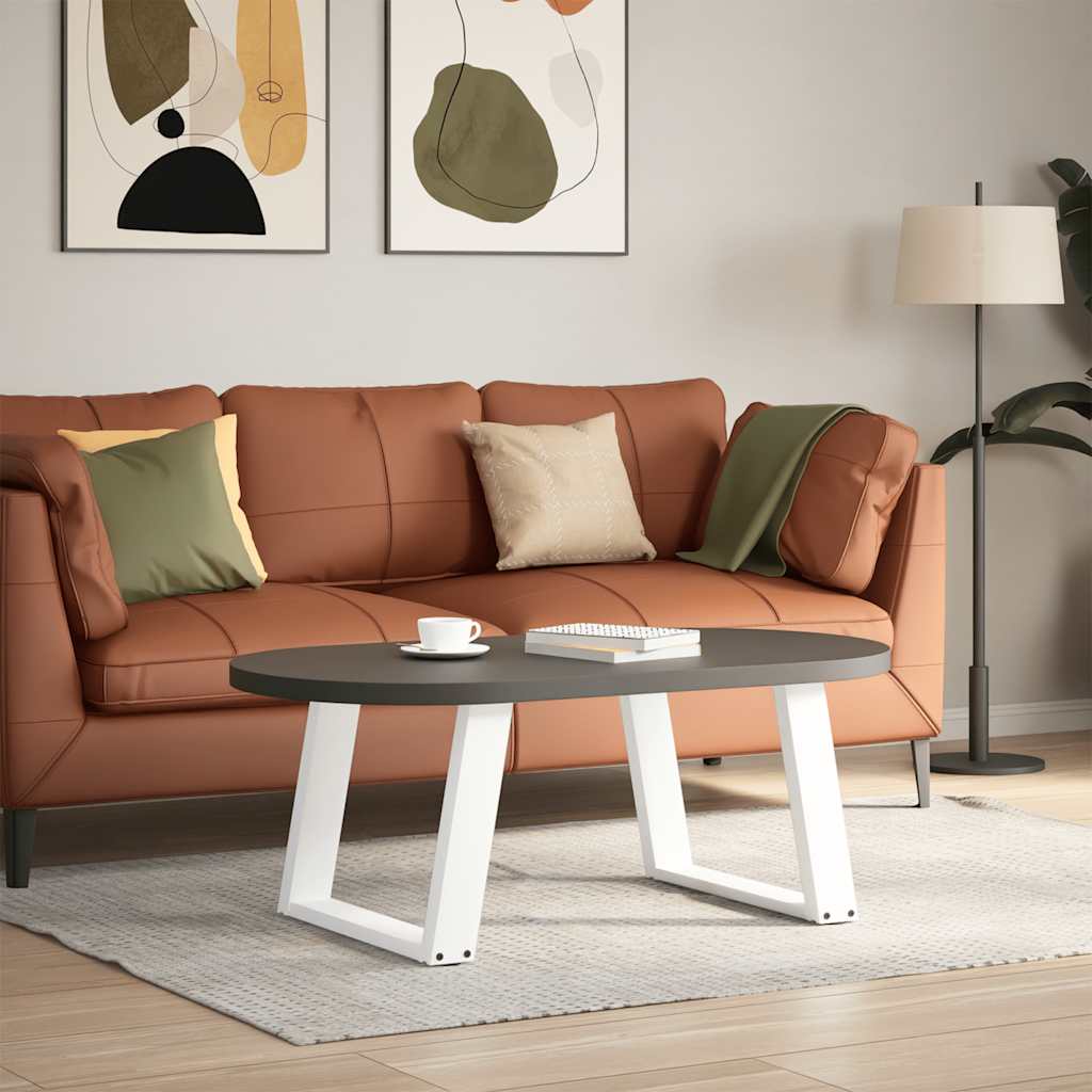 vidaXL Couchtischbeine U-Form 2 Stk. Weiß 70x(42-43) cm Stahl