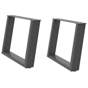vidaXL Pieds de table basse en U 2 pcs Anthracite 70x(42-43) cm Acier