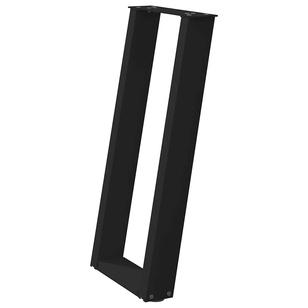 vidaXL Pieds de table console en U 2 pcs Noir 28x(72-73) cm Acier