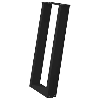 vidaXL Pieds de table console en U 2 pcs Noir 28x(72-73) cm Acier