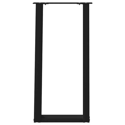 vidaXL Pieds de table console en U 2 pcs Noir 28x(72-73) cm Acier