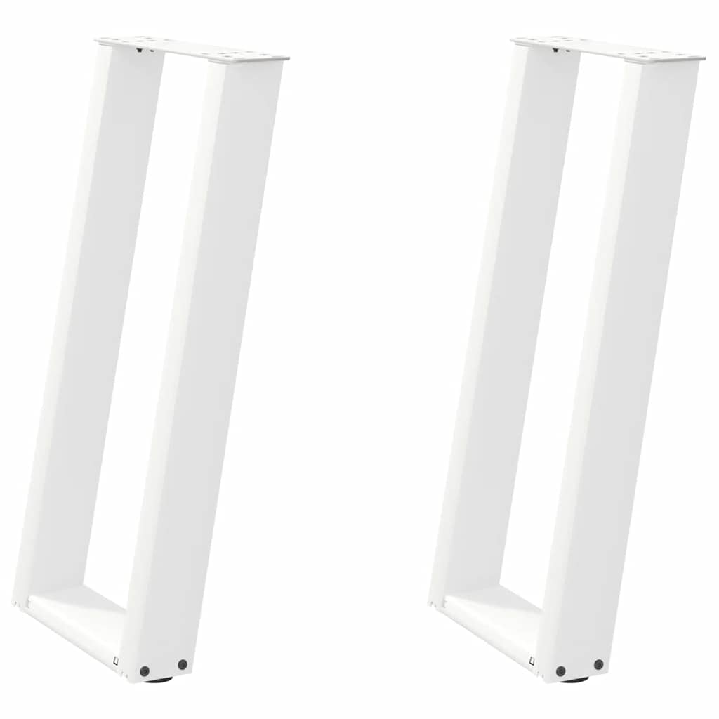 vidaXL Konsolentischbeine U-Form 2 Stk. Weiß 28x(72-73) cm Stahl