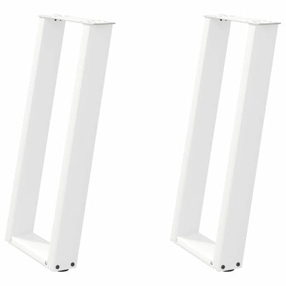vidaXL Konsolentischbeine U-Form 2 Stk. Weiß 28x(72-73) cm Stahl