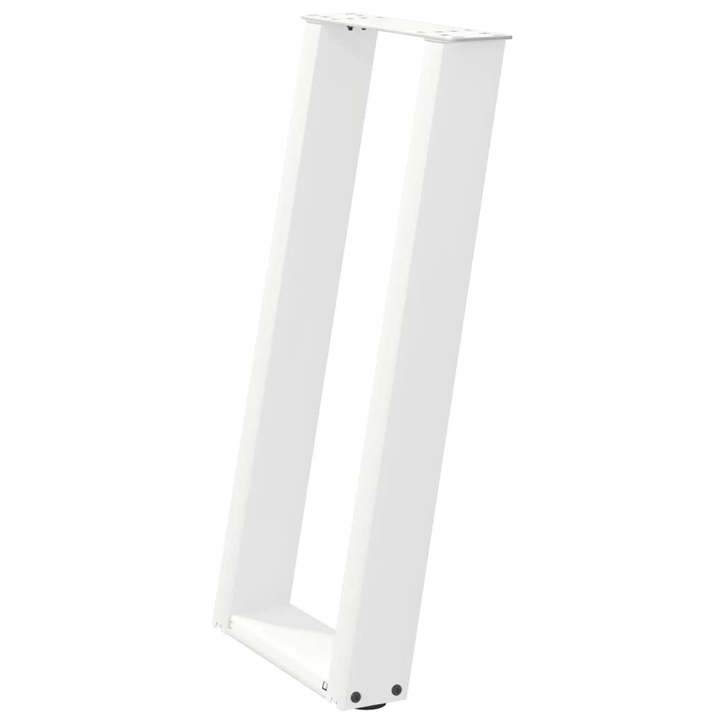 vidaXL Konsolentischbeine U-Form 2 Stk. Weiß 28x(72-73) cm Stahl