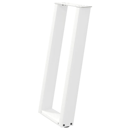 vidaXL Konsolentischbeine U-Form 2 Stk. Weiß 28x(72-73) cm Stahl