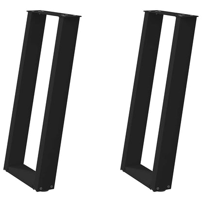 vidaXL Konsolentischbeine U-Form 2 Stk. Schwarz 38x(72-73) cm Stahl