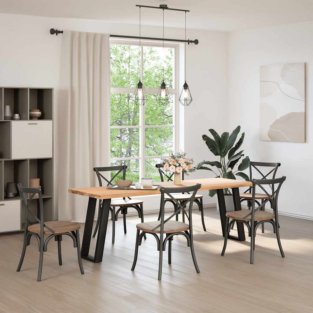 vidaXL Konsolentischbeine U-Form 2 Stk. Schwarz 38x(72-73) cm Stahl