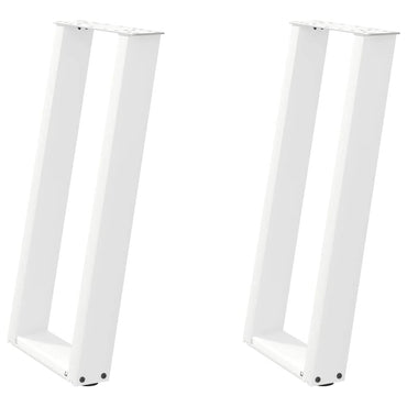 vidaXL Pieds de table console en U 2 pcs Blanc 38x(72-73) cm Acier
