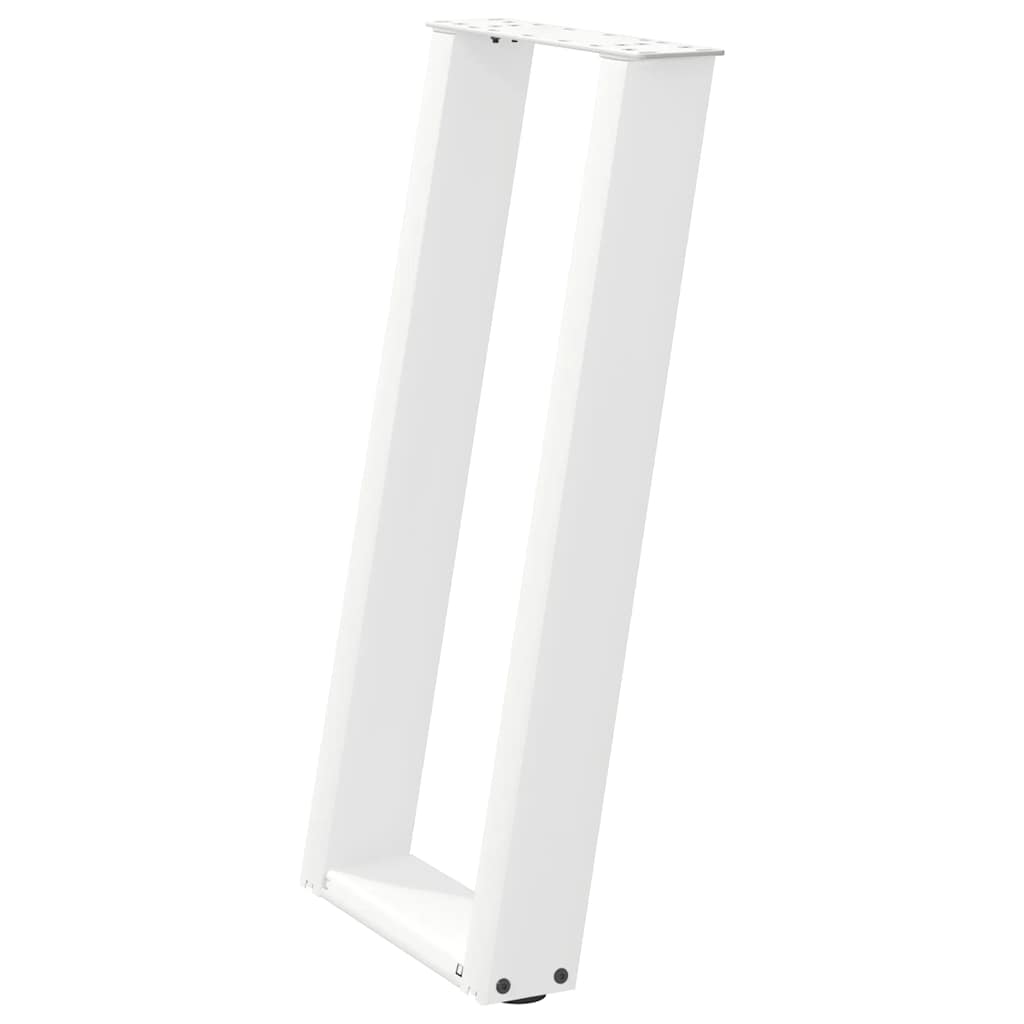 vidaXL Pieds de table console en U 2 pcs Blanc 38x(72-73) cm Acier