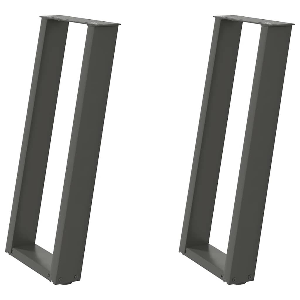 vidaXL Konsolentischbeine U-Form 2 Stk. Anthrazit 38x(72-73) cm Stahl