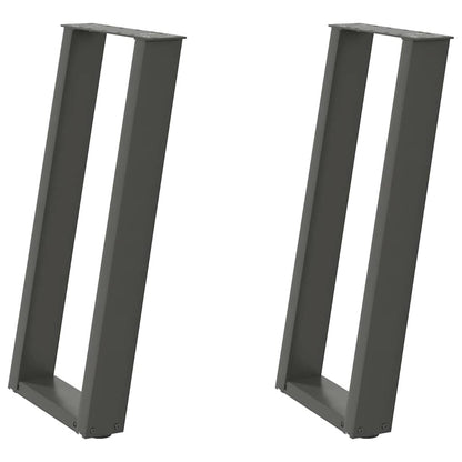 vidaXL Konsolentischbeine U-Form 2 Stk. Anthrazit 38x(72-73) cm Stahl