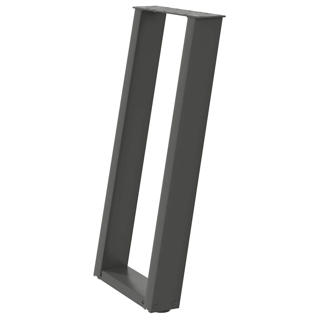 vidaXL Konsolentischbeine U-Form 2 Stk. Anthrazit 38x(72-73) cm Stahl