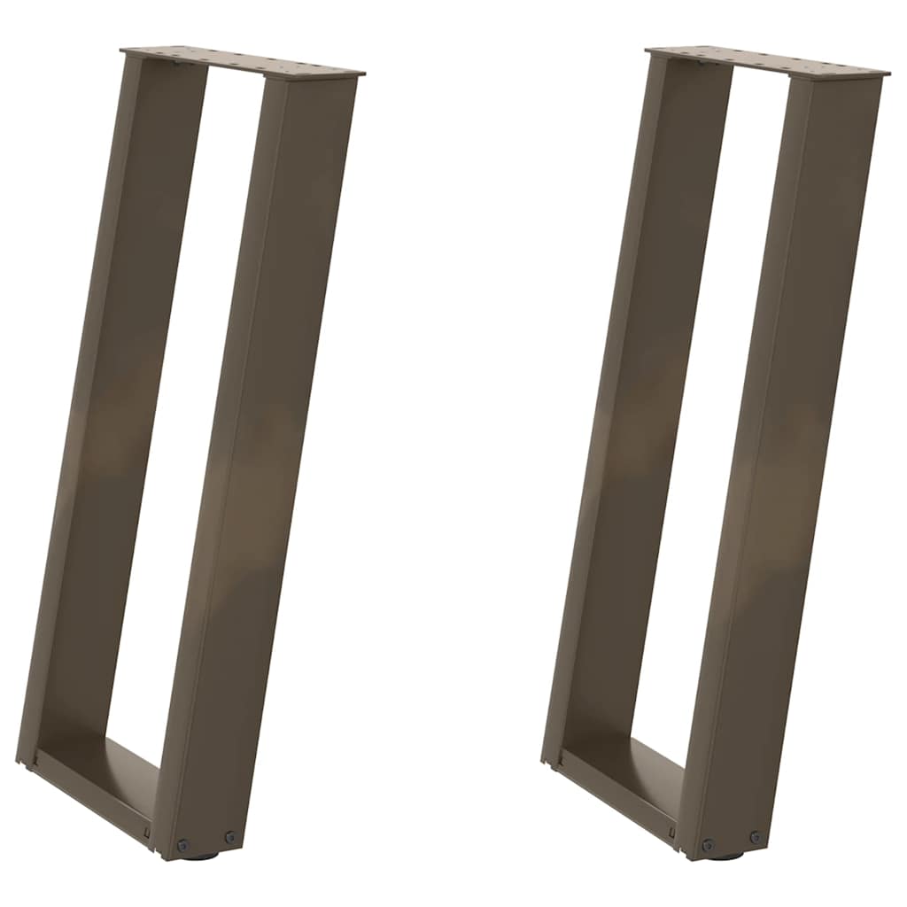 vidaXL Konsolentischbeine U-Form 2 Stk. Naturstahl 38x(72-73) cm Stahl