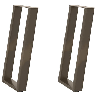 vidaXL Konsolentischbeine U-Form 2 Stk. Naturstahl 38x(72-73) cm Stahl