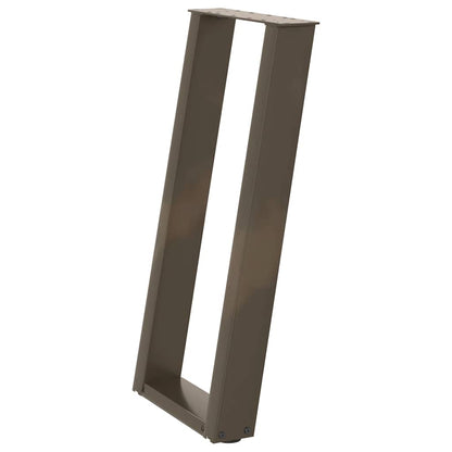 vidaXL Konsolentischbeine U-Form 2 Stk. Naturstahl 38x(72-73) cm Stahl