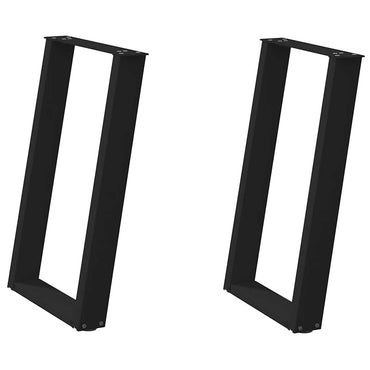 vidaXL Pieds de table à manger en U 2 pcs Noir 60x(72-73) cm Acier