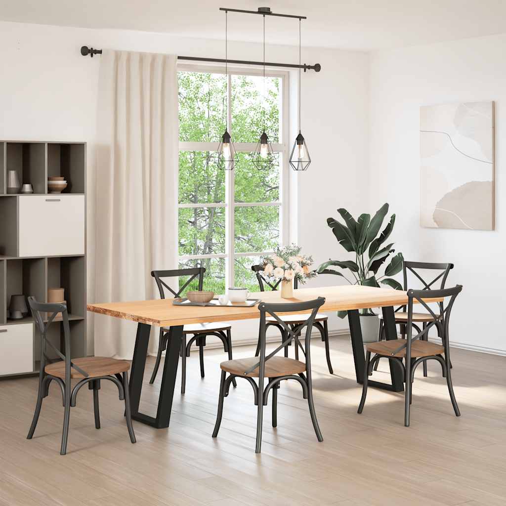 vidaXL Pieds de table à manger en U 2 pcs Noir 60x(72-73) cm Acier
