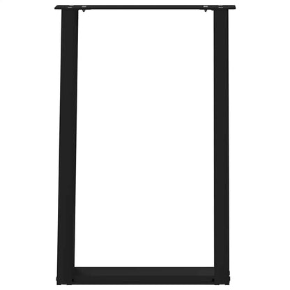 vidaXL Pieds de table à manger en U 2 pcs Noir 60x(72-73) cm Acier