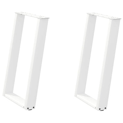 vidaXL Esstischbeine U-Form 2 Stk. Weiß 60x(72-73) cm Stahl