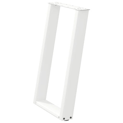 vidaXL Esstischbeine U-Form 2 Stk. Weiß 60x(72-73) cm Stahl