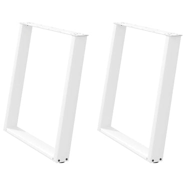 vidaXL Esstischbeine U-Form 2 Stk. Weiß 70x(72-73) cm Stahl