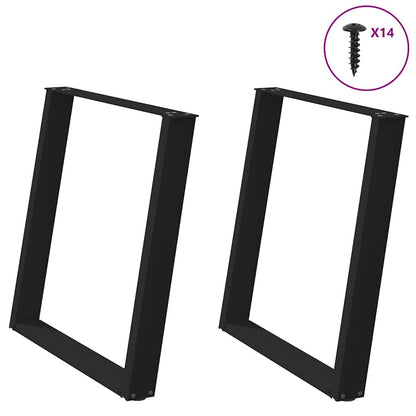 vidaXL Esstischbeine U-Form 2 Stk. Schwarz 80x(72-73) cm Stahl