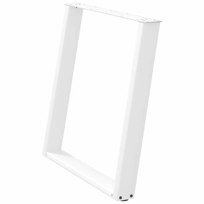 vidaXL Pieds de table à manger en U 2 pcs Blanc 80x(72-73) cm Acier