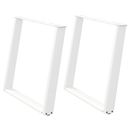 vidaXL Esstischbeine U-Form 2 Stk. Weiß 90x(72-73) cm Stahl