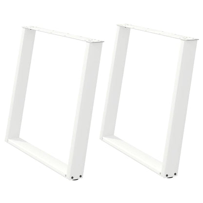vidaXL Pieds de table à manger en U 2 pcs Blanc 100x(72-73) cm Acier