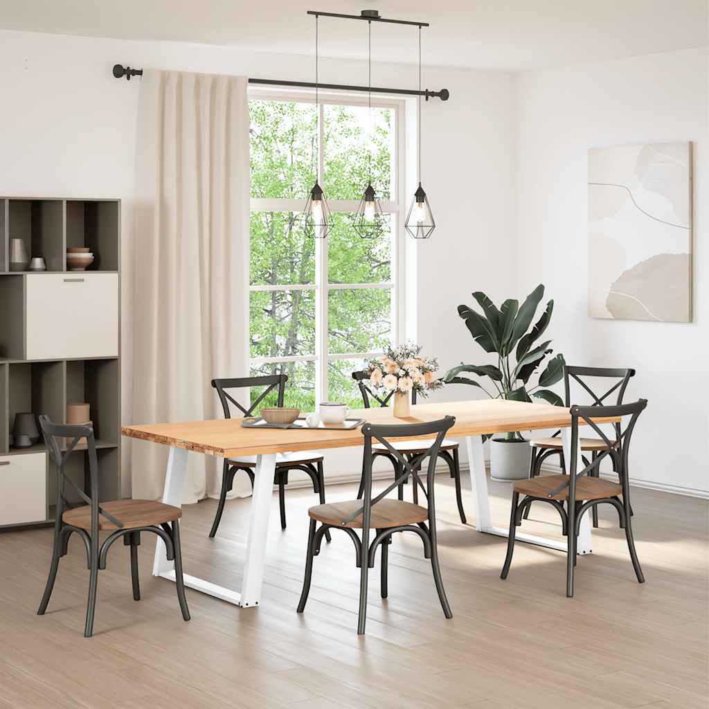 vidaXL Pieds de table à manger en U 2 pcs Blanc 100x(72-73) cm Acier