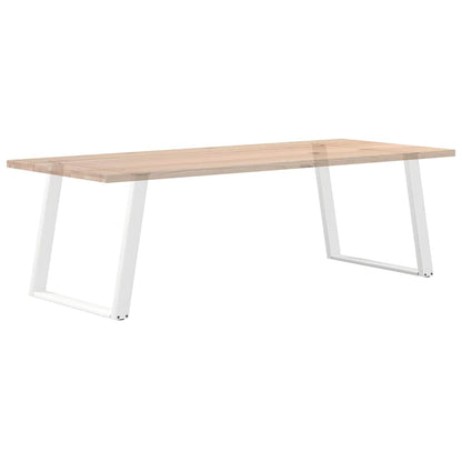 vidaXL Pieds de table à manger en U 2 pcs Blanc 100x(72-73) cm Acier