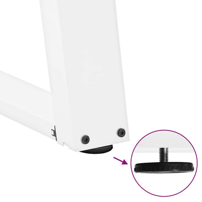 vidaXL Pieds de table à manger en U 2 pcs Blanc 100x(72-73) cm Acier