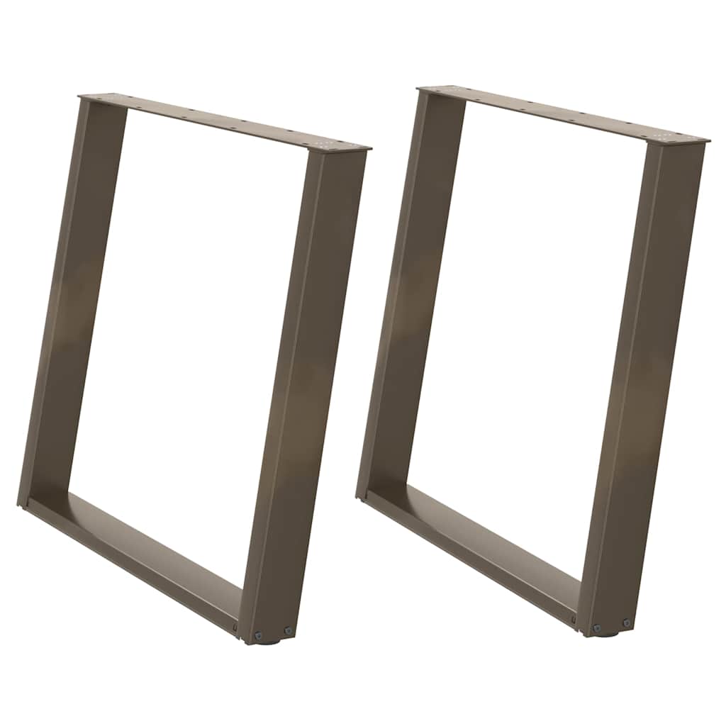 Esstischbeine U-Form 2 Stk. Naturstahl 100x(72-73) cm Stahl
