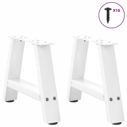 vidaXL Couchtischbeine A-Form 2 Stk. Weiß 30x(30-31) cm Stahl