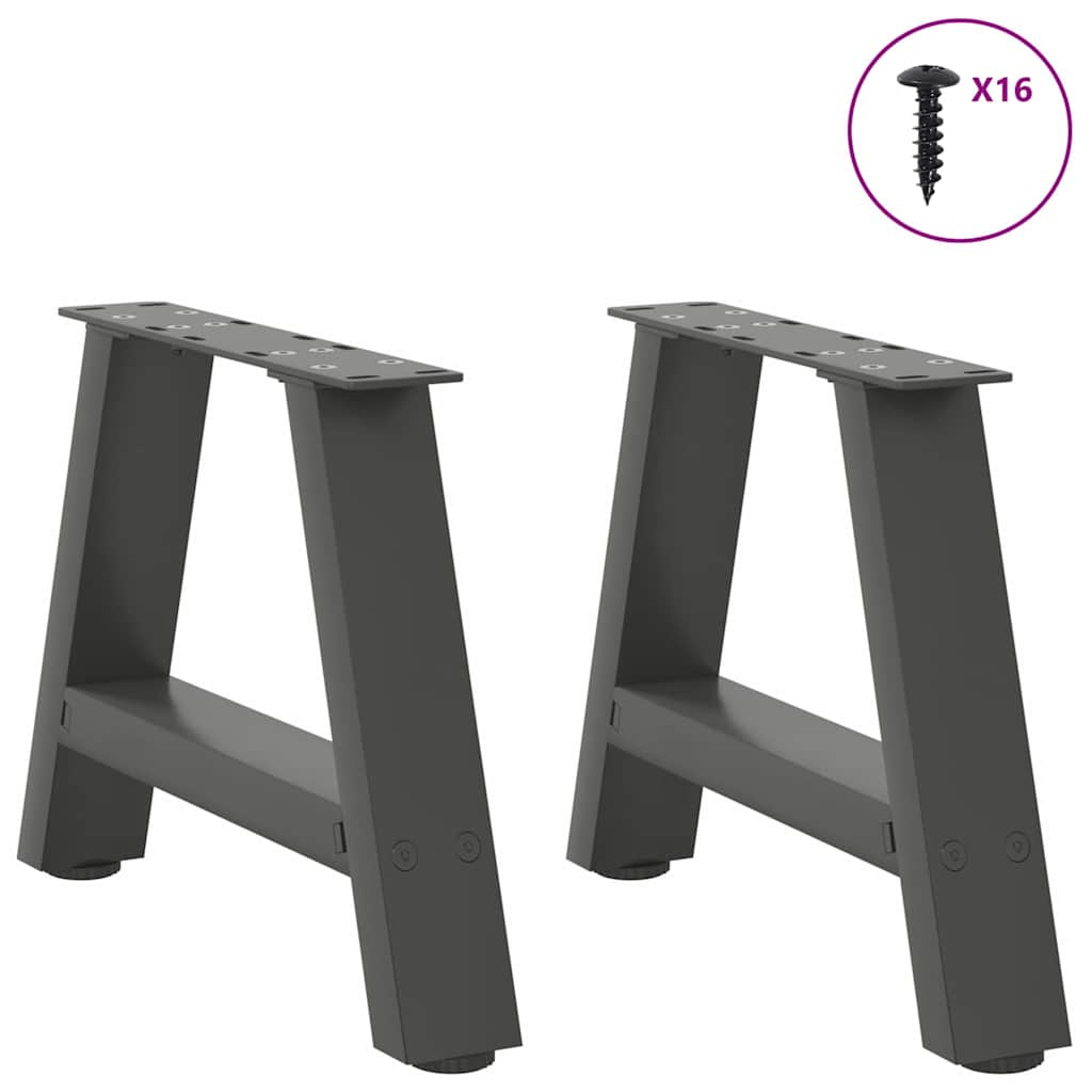 vidaXL Couchtischbeine A-Form 2 Stk. Anthrazit 30x(30-31) cm Stahl