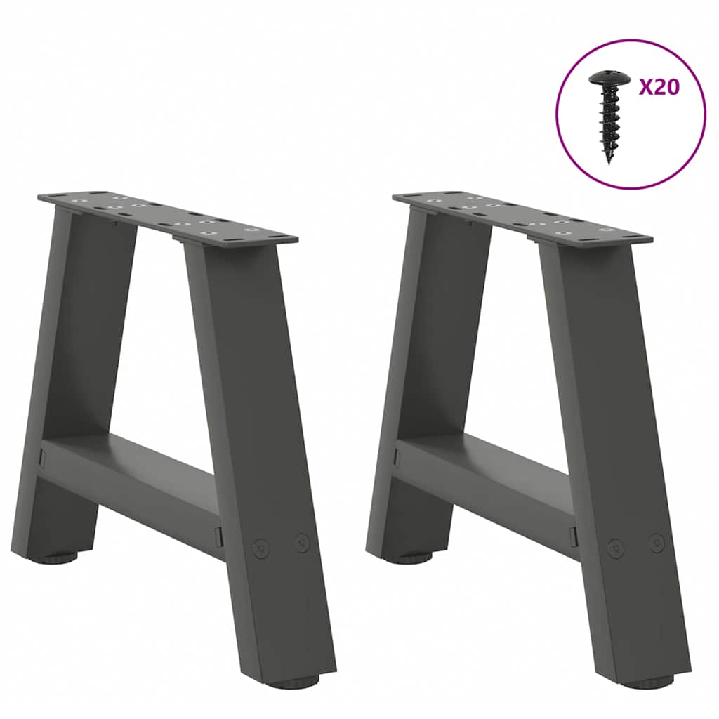vidaXL Couchtischbeine A-Form 2 Stk. Anthrazit 40x(30-31) cm Stahl
