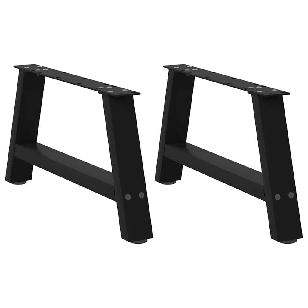vidaXL Pieds de table basse forme A 2 pcs Noir 60x(30-31) cm Acier