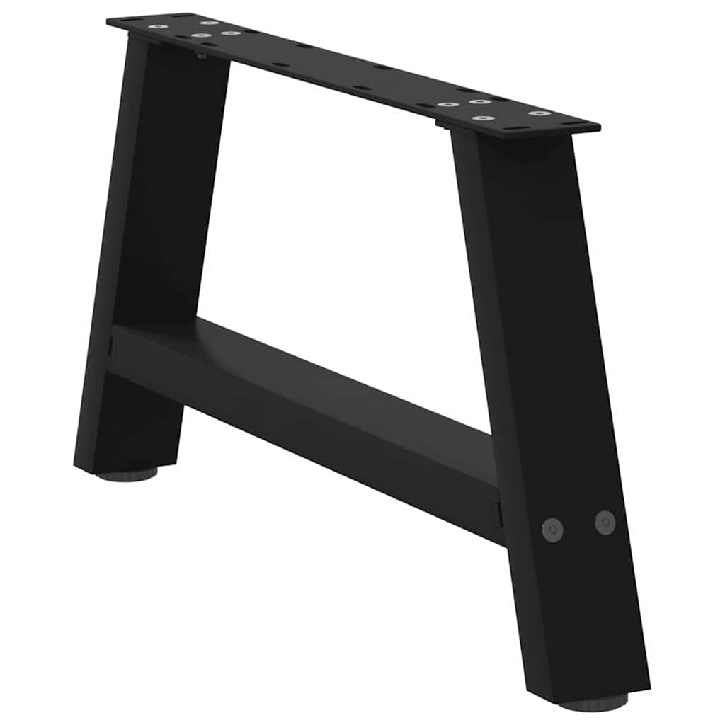 vidaXL Pieds de table basse forme A 2 pcs Noir 60x(30-31) cm Acier
