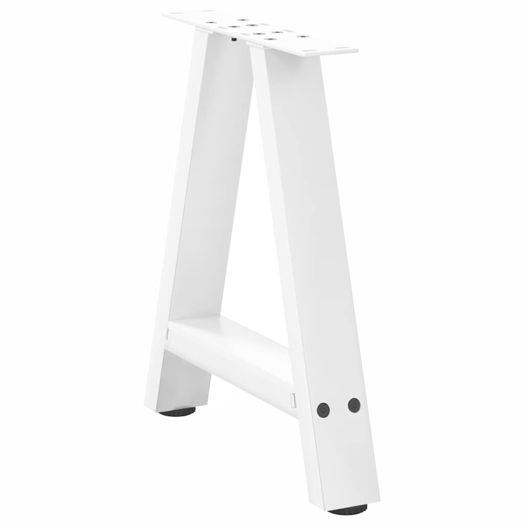 vidaXL Couchtischbeine A-Form 2 Stk. Weiß 38x(42-43) cm Stahl
