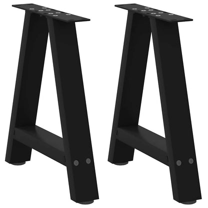 vidaXL Pieds de table basse forme A 2 pcs Noir 50x(42-43) cm Acier