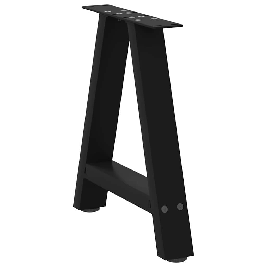 vidaXL Pieds de table basse forme A 2 pcs Noir 50x(42-43) cm Acier