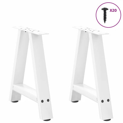 vidaXL Couchtischbeine A-Form 2 Stk. Weiß 50x(42-43) cm Stahl