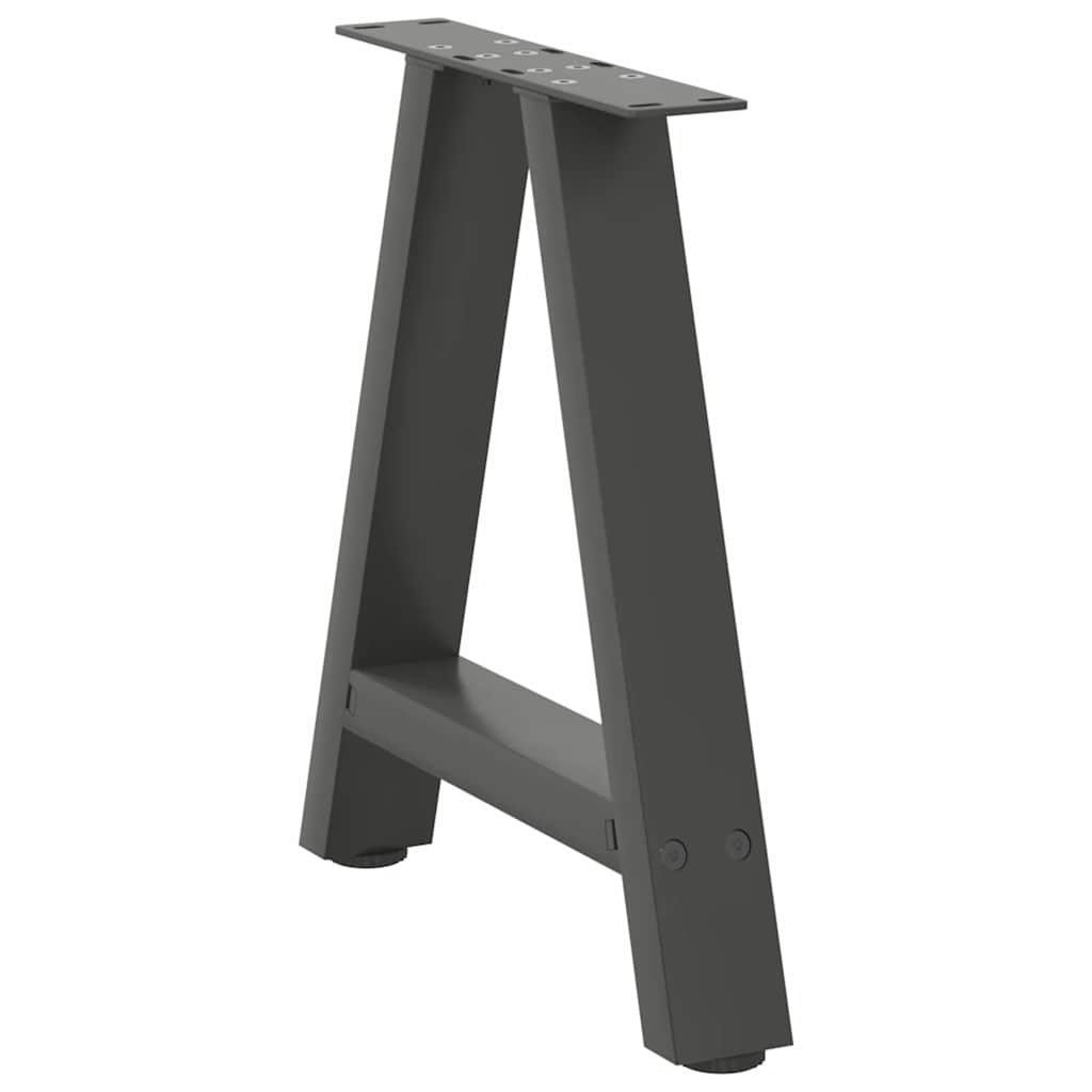 vidaXL Pieds de table basse forme A 2 pcs Anthracite 50x(42-43) cm Acier
