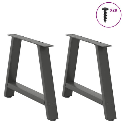vidaXL Couchtischbeine A-Form 2 Stk. Anthrazit 70x(42-43) cm Stahl