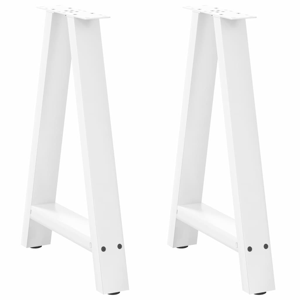 vidaXL Esstischbeine A-Form 2 Stk. Weiß 50x(72-73) cm Stahl