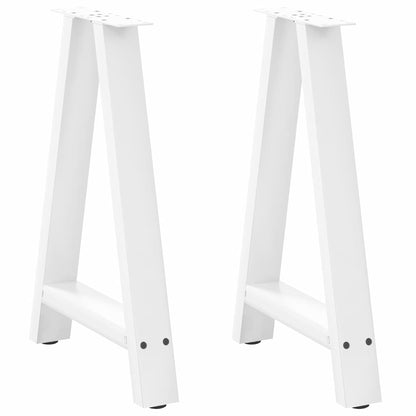 vidaXL Esstischbeine A-Form 2 Stk. Weiß 50x(72-73) cm Stahl